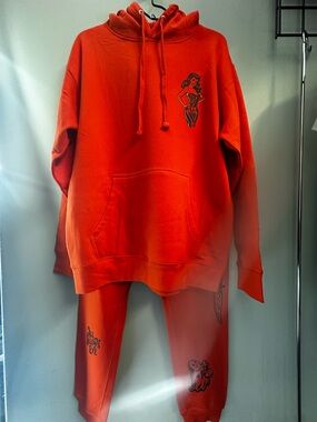 Unisex Orange classic horror sweat set Hoodie